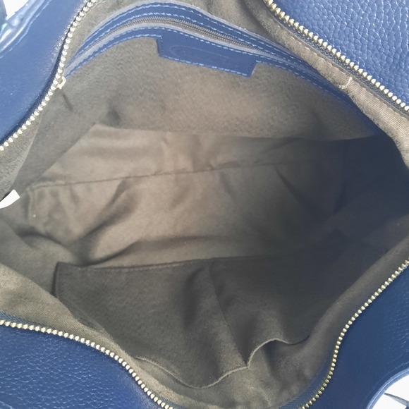 EUC ONNA EHRLICH Tassel Violet Royal Blue Leather Top Handle Satchel Crossbody - Picture 10 of 11